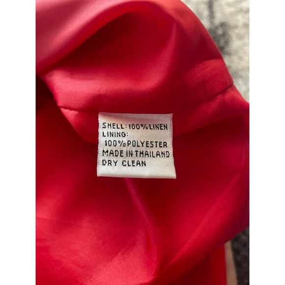 Talbots Size 8 Petite Dress 100% Irish Linen Red Sleeveless - Picture 4 of 4